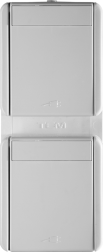 SET Ĺ UKO UTIČNICA DVOSTRUKI OKOMITI IP44 2x2P+E 16A 250V~ PW - CF11PW-U - (m)
