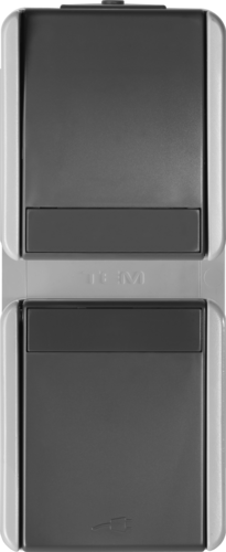 SET Ĺ UKO UTIČNICA + SKLOPKA IZMJENI IP44 16A + 10AX 250V~ GY - CF13GY-U - (m)