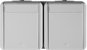 SET Ĺ UKO UTIČNICA DVOSTRUKI VODORAV IP44 2x2P+E 16A 250V~ BV PW - CF14PW-U - (m)