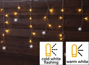 LED božićna treptajuća svjetlosna zavjesa, vanjska/unutarnja - CHRIOSC10WW - (m)