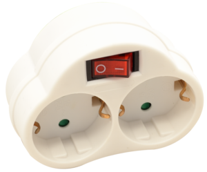 Adapter za utičnicu sa sklopkom, bijeli - KACS2 - (m)